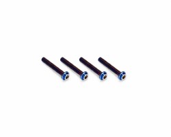 3x20mm Top Hat Titanium screw, burnt blue - 4pc