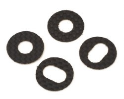 RM2, 1/8th off-road carbon fiber body shell washer w/adhesive back, 4pc.