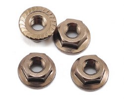 Kyosho 4x4.5mm Aluminum Flanged Locknut (Gun Metal) (4)