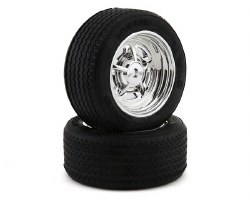 Kyosho Fazer Pre-Mounted Vintage Sedan Tires (Chrome) (2) (Medium)