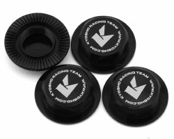 Kyosho Serrated Flanged Aluminum 17mm Capped Wheel Hex Nuts (Gunmetal) (4)