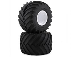 Kyosho USA-1 Pre-Mounted Monster Truck Tire & Wheel (White) (2)