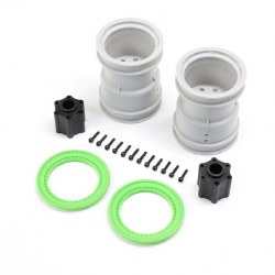2.6" Wheel w/Beadlock Rings, Green (2): LMT 2.0