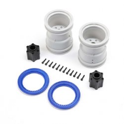 2.6" Wheel w/Beadlock Rings, Blue (2): LMT 2.0