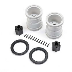 2.6" Wheel w'Beadlock Ring, Black (2): LMT 2.0