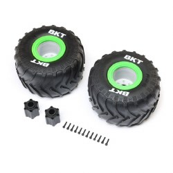 BKT 2.6" MT Tire, Med, Premount, Green (2):LMT 2.0
