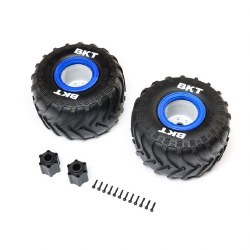BKT 2.6" MT Tire, Med, Premount, Blue (2):LMT 2.0