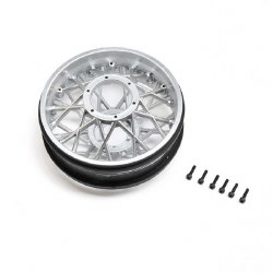 Losi Wheel Set, Satin Chrome (Rear) (1): PM-SM
