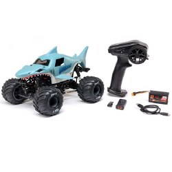 1/18 Mini LMT Megalodon 2S 4X4 RTR Brushed Monster Truck (Battery & Charger Included), Blue