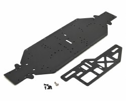 Chassis w/Brace plate, 4mm, Black: DBXL-E