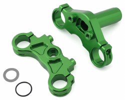 Aluminum Triple Clamp Set, Green: PM-MX