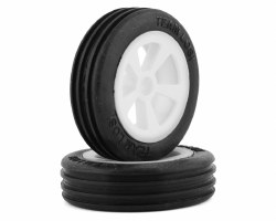 Rib Front Tire, Mounted, White (2): Mini JRX2