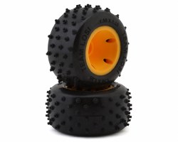6 Row Rear Tires, Mounted, Orange(2): Mini JRXT
