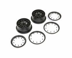 Wheel & Beadlock Set, Black (2): 5ive-T 2.0