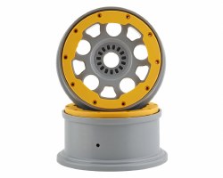 Wheels, Silver, Yellow Beadlock (2): DBXL 2.0
