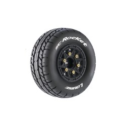 SC-Rocket 2.2/3.0" 1/10 Short Course (Soft Compound) 12,14,17mm Removable Hex on Black Wheels (2)