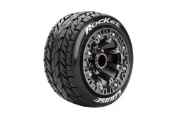 ST-Rocket 2.2" 1/16 Stadium Truck (Soft Compound) 12mm Hex on Black Wheels/Chrome Spokes (Front/Rear