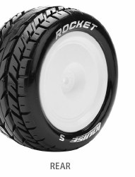 E-Rocket 1/10 Buggy (Soft Compound) 12mm Kyosho Hex on White Wheels (rear, 4WD) (2)