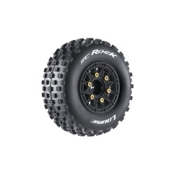 SC-Rock 2.2/3.0" 1/10 Short Course (Soft Compound) 12,14,17mm Removable Hex on Black Wheels (2)