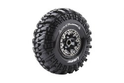 CR-Champ 2.2" 1/10 Crawler (Super Soft Compound) 12mm Hex on Black/Chrome Wheels (2)