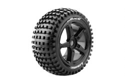 T-Rock 1/8 Truggy (Soft Compound) 0* Offset, 17mm Hex on Spoke/Black Wheels (front/rear) (2)