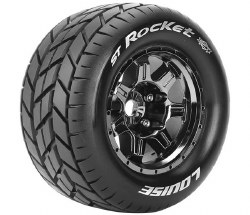 ST-Rocket 3.8" 1/8 Stadium Truck (Sport Compound) 1/2" Offset, 17mm Hex on Black/Chrome Wheels (2)