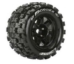 ST-Mcross 3.8" 1/8 Stadium Truck (Sport Compound) 1/2" Offset, 17mm Hex on Black Wheels (2)