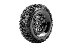 CR-Mallet 1.9" 1/10 Crawler Class 1 (Super Soft Compound) 12mm Hex on Black/Chrome Wheels (2)