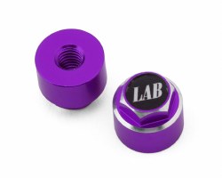 LAB Aluminum 4mm Capped Wheel Nuts (Purple/Black) (2)