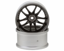 LAB Work Emotion CR3P 1/10 Drift Wheels (Matte Black/Chrome) (2) (6mm Offset)