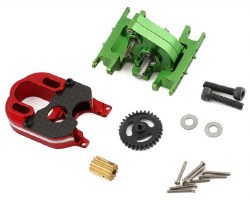 NEXX Racing SCX24 2204 Motor Mount & Conversion Gearbox Set (Green/Red)