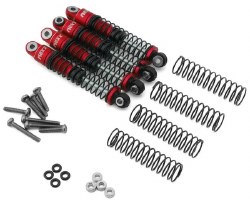 NEXX Racing FMS FCX24 45mm Aluminum Oil-Filled Threaded Shocks (Red) (4)