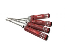 Hex Screwdrivers (4) Size: 1.5mm, 2.0mm, 2.5mm, 3.0mm - Red