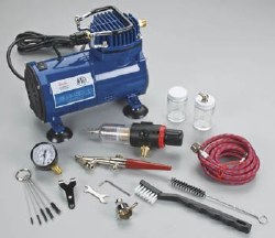 Airbrush & Compressor Package: HSET, D500SR, & AC7