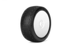 Block In 1/8 Buggy Mounted Tires White Wheels (2) Ultra Soft