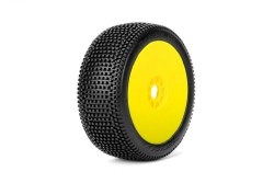 Block In 1/8 Buggy Mounted Tires Yellow Wheels (2) Ultra Soft