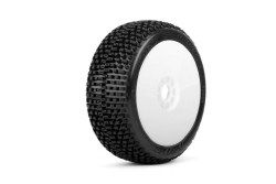 Dirt Slinger 1/8 Buggy Mounted Tires White Wheels (2) Medium Soft