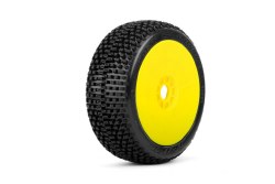 Dirt Slinger 1/8 Buggy Mounted Tires Yellow Wheels (2) Medium Soft