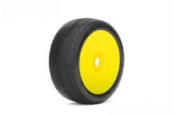 Red Devil 1/8 Buggy Mounted Tires Yellow Wheels (2) Super Soft Red Devil 1/8 Buggy Mounted Tires Yellow Wheels (2) Super Soft