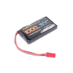1S 3.7V 1000mAh 20C LiPo Battery with JST Connector