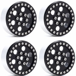 B5 Aluminum 1.9 Beadlock Wheels Super Positive Offset, Black (4) 1/10