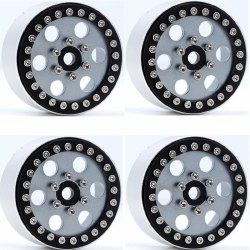 B5 Aluminum 1.9 Beadlock Wheels Super Positive Offset, Gey (4) 1/10