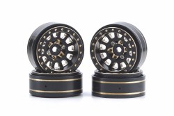 Axial SCX24 1.0 Black / Gold Brass Beadlock Crawler Wheels 1/24