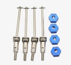 Front & Rear CVD Axles Drive Shafts, Silver, for Arrma Grom, 4pcs