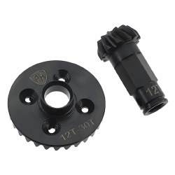 "Hi Torque 30/12T Steel Helical Diff Ring/Pinion Gear Rear, for Arrma Grom Mojave/Granite/Typhon"