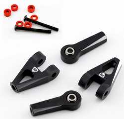 Aluminum Rrear Upper Arms Set, Black, for Kyosho 1/10 Fazer Mk2