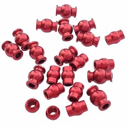 Complete 22-Piece Aluminum Pivot Ball Set, Red, for Arrma 1/10 4x4