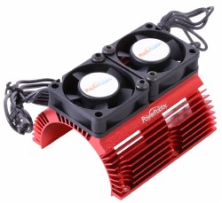 Power Hobby Heat Sink w/ Twin Tornado High Speed Fans, for 1/8 Motors, Red