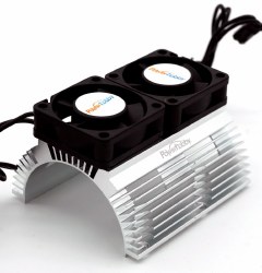 Powerhobby Heat Sink w Twin Turbo High Speed Cooling Fans 1/8 Motors-Silver