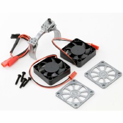 1/8 Aluminum Heatsink 40mm Dual High Speed Cooling Fans with Cover, Gunmetal